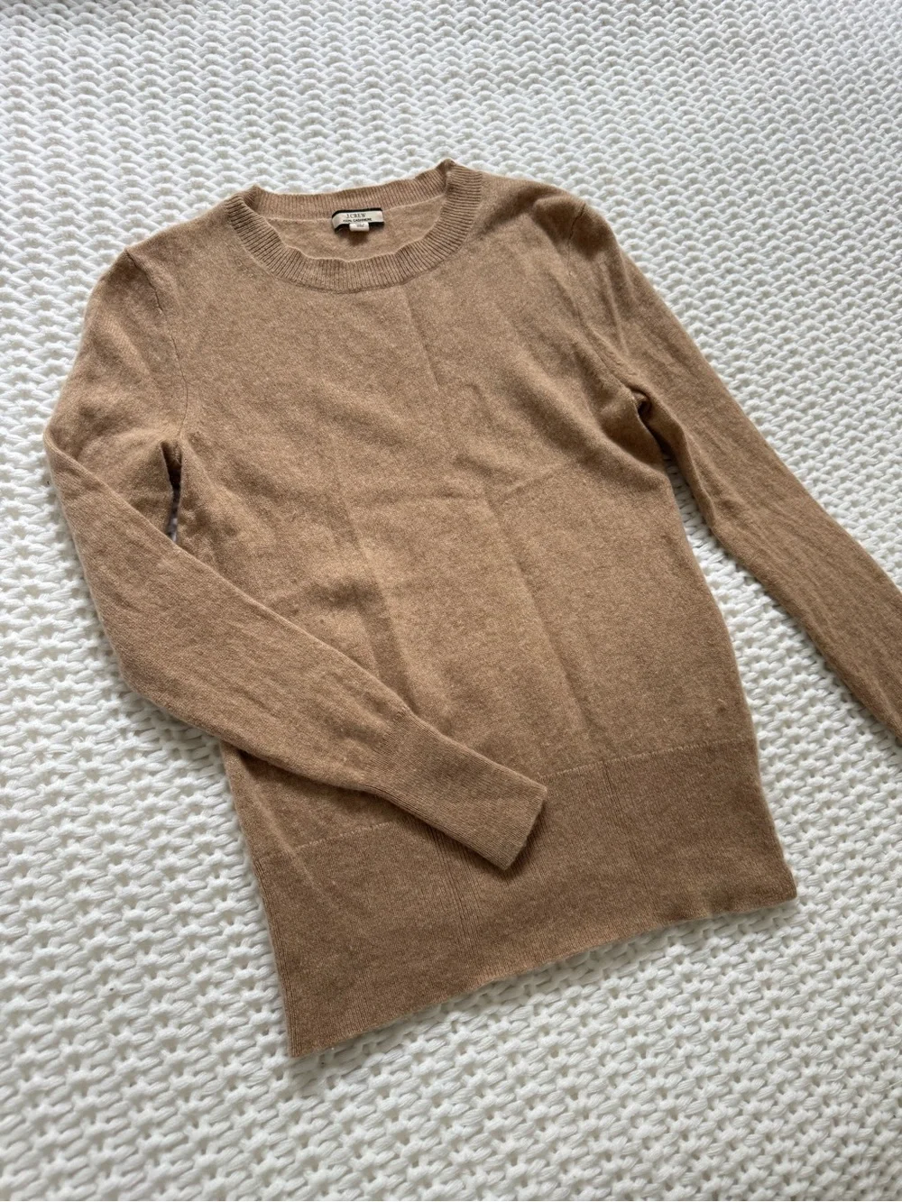 J. Crew Camel Crewneck Cashmere Sweater